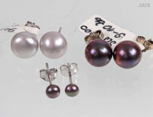 3 Paar Perl Ohrringe