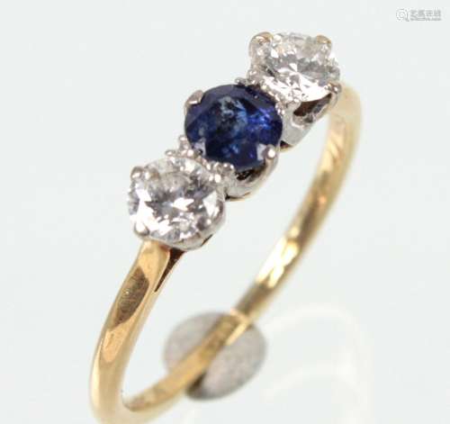 Brillant Saphir Ring - GG/WG 750