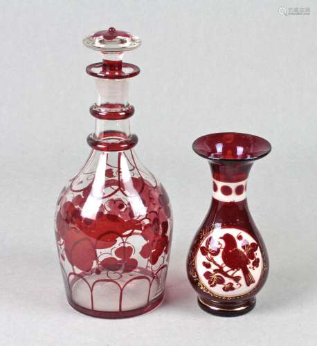 Biedermeier Karaffe und Vase
