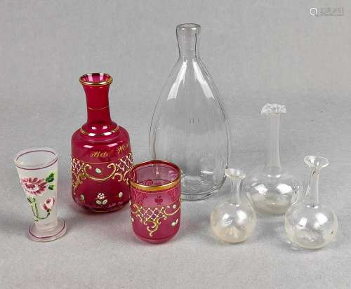 7 antike Glasteile