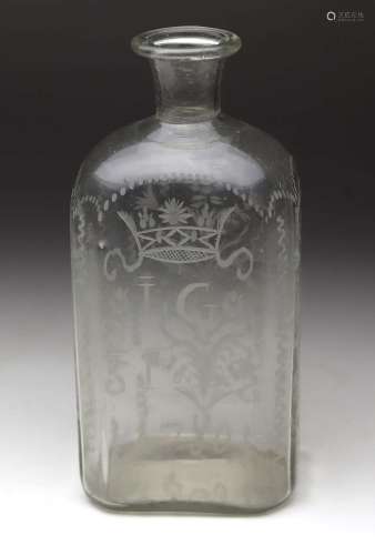 beschliffene Barock Flasche 1780