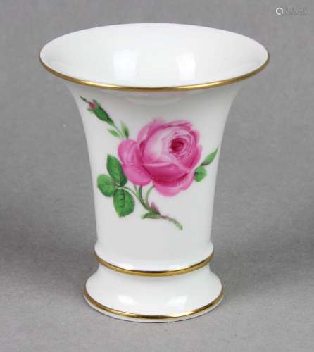 Meissen kleine Trichtervase *Rote Rose*