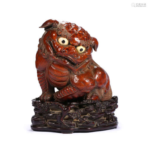 CHINESE BAMBOO CARVING LION, QING DYNASTY