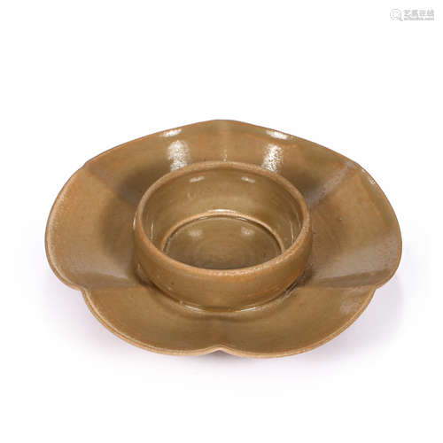 CHINESE YUE WARE GREEN GLAZE LOTUS LEAF TYPE CUP TRAY, TANG ...