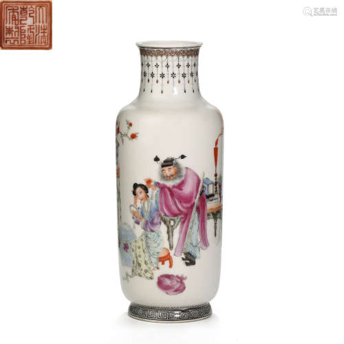 CHINESE GREAT, QING DYNASTY QIANLONG YEAR FAMILLE ROSE CHARA...