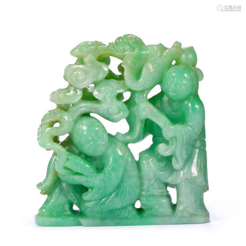 CHINESE JADEITE AND HE'ERXIAN , QING DYNASTY