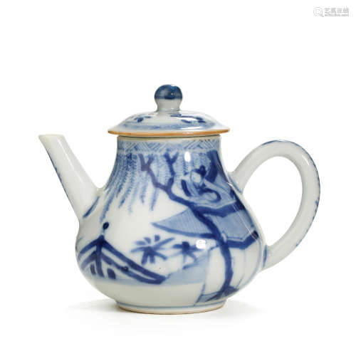 CHINESE BLUE AND WHITE PORCELAIN CHARACTER STORY PATTERN WIN...