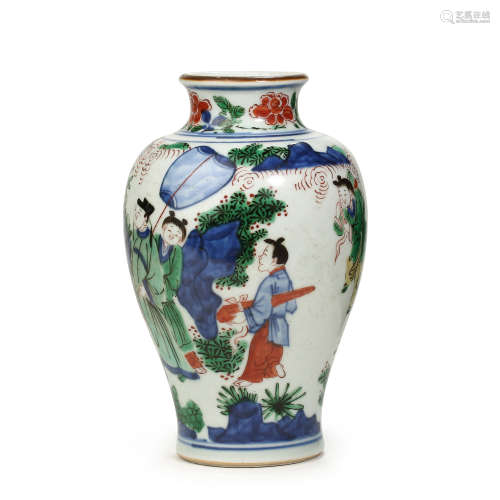 CHINESE FAMILLE ROSE PORCELAIN CHARACTER STORY BOTTLE, QING ...