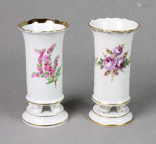 Meissen 2 Füßchenvase 19. Jhd.