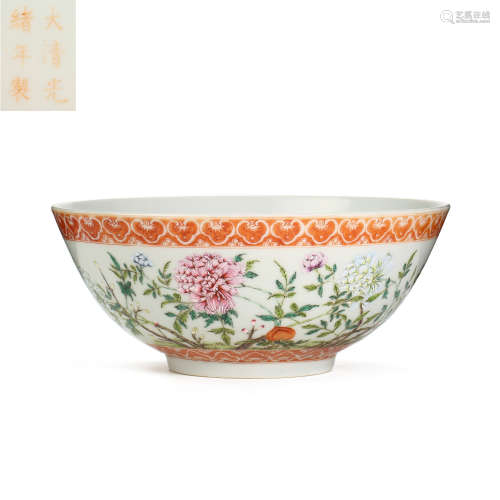 CHINESE, QING DYNASTY GUANGXU YEAR FAMILLE ROSE TANGLED BRAN...