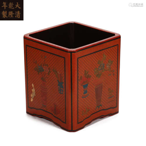 CHINESE GREAT, QING DYNASTY QIANLONG YEAR LACQUERWARE CARVED...