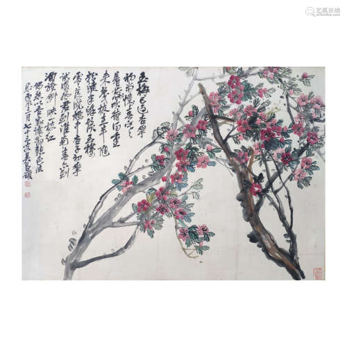 CHINESE PAINTING AND CALLIGRAPHY OF WU CHANGSHUO, QING DYNAS...