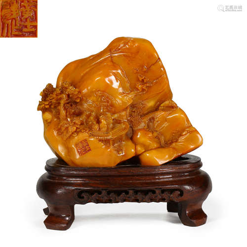 CHINESE TIAN HUANG SHOU SHAN STONE SEAL, QING DYNASTY