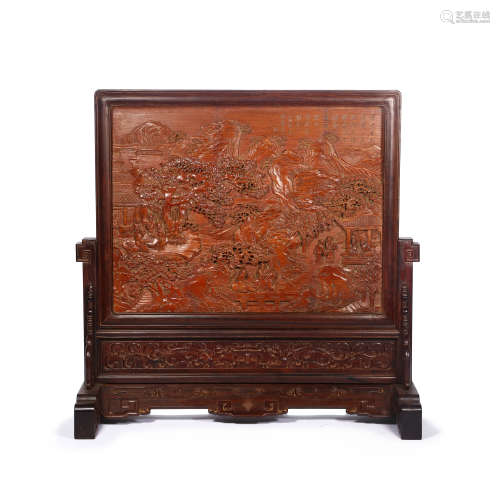 CHINESE CARVED LANDSCAPE CHARACTER STORY INTERSTITIAL SCREEN...