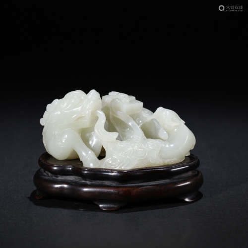 CHINESE HETIAN JADE RUI BEAST, QING DYNASTY