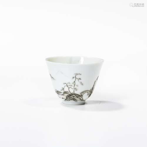 Grisaille-painted Eggshell Wine Cup