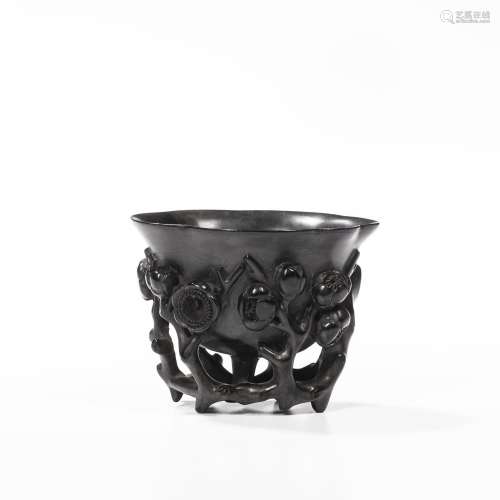 Carved Zitan Libation Cup