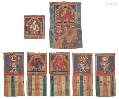 A GROUP OF SEVEN INITIATION PAINTINGS