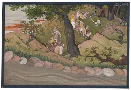 A PAINTING FROM THE 'BHARANY' RAMAYANA : RAMA, SITA ...