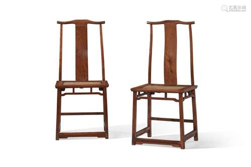 A PAIR OF HUANGHUALI LAMPHANGER SIDE CHAIRS