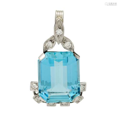 Einhänger mit feinem Aquamarin ca. 19 ct