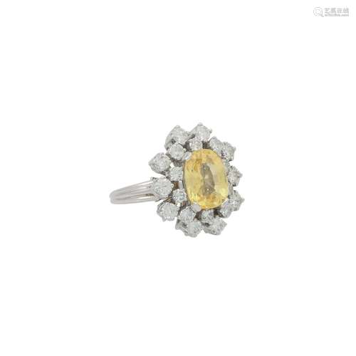 Ring mit gelbem Ceylon Saphir 6,08 ct