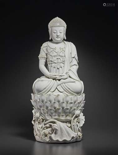 A RARE DEHUA FIGURE OF BUDDHA