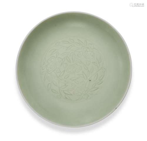 A SMALL CELADON-GLAZED ' LINGZHI ’ DISH