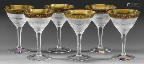 Satz von sechs Moser-Champagnerschalen "Splendid"