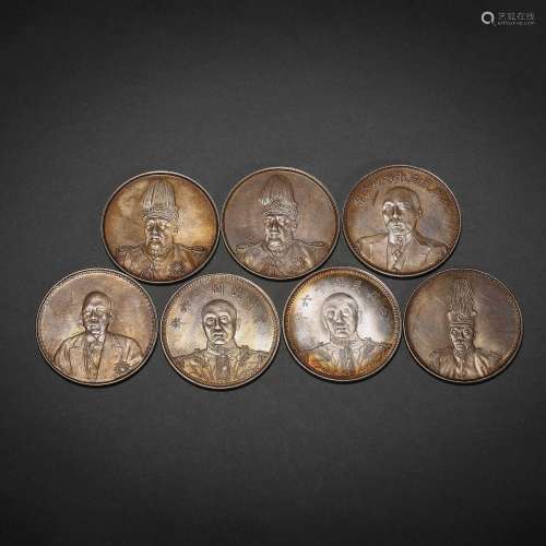 A SET OF SILVER COINS IN QING DYNASTY
