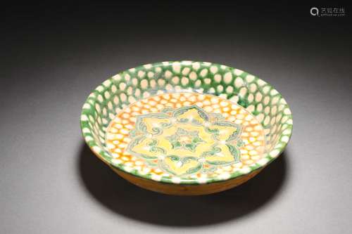TANG DYNASTY THREE-COLOR PLATE