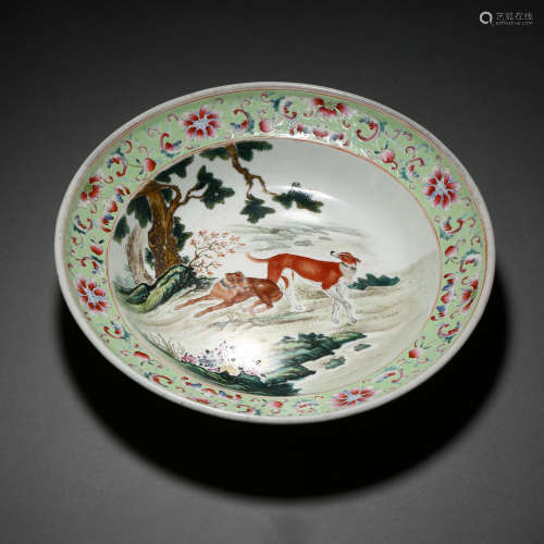 QING DYNASTY FAMILLE ROSE FLOWER PLATE