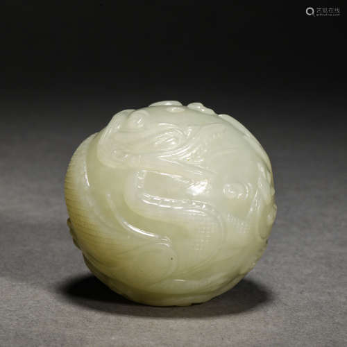 HAN DYNASTY HETIAN JADE DRAGON PATTERN BEAD