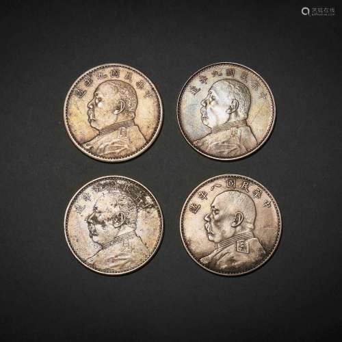 A SET OF SILVER COINS IN QING DYNASTY