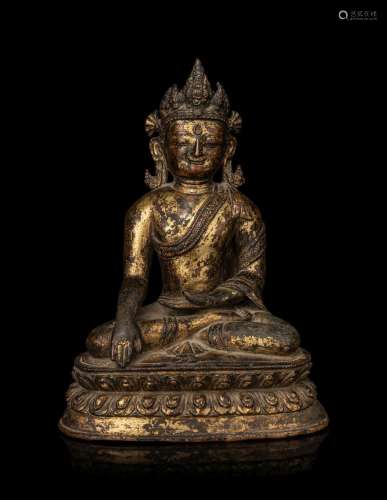 A Tibetan Gilt Bronze Figure of Bodhisattva Maitreya 