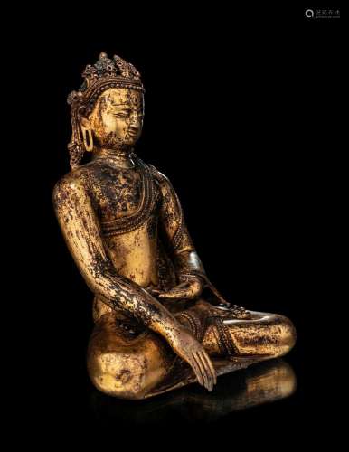 A Large Gilt Bronze Figure of a Buddha 