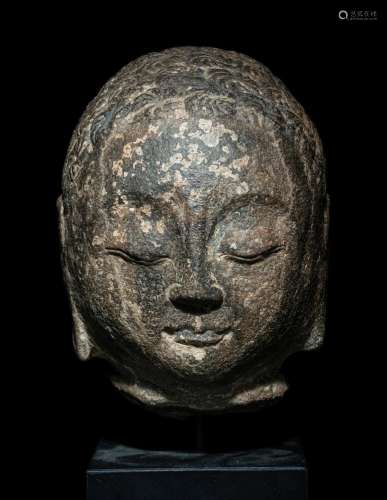 A Limestone Head of Buddha