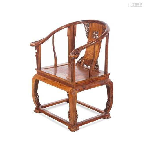 An African Huanghuali Horseshoe-Back Armchair, Quanyi