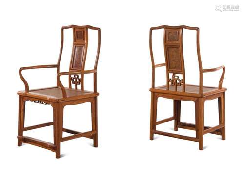 A Pair of Hardwood Southern Official's Hat Chairs, Nangu...