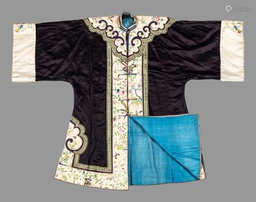 A Black Ground Embroidered Silk Lady's Jacket