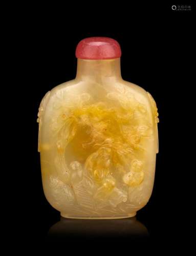 A Yellow Agate Snuff Bottle