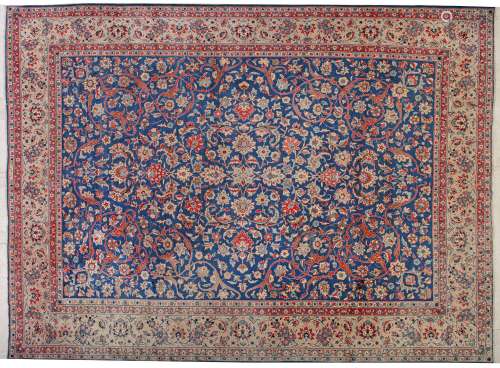 Großer signierter Yazd-Teppich