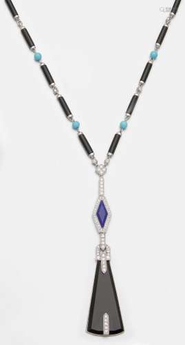Elegante Onyx-Sautoire mit Diamanten