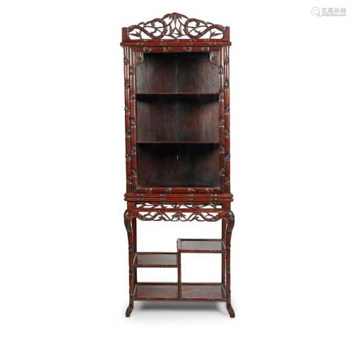FAUX-BAMBOO DISPLAY CABINET ON STAND 19TH-20TH CENTURY