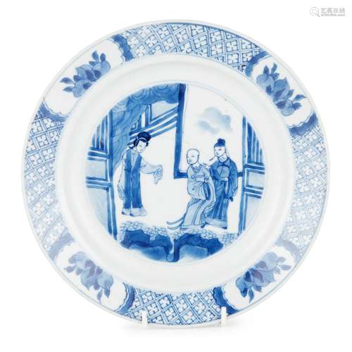BLUE AND WHITE PLATE QING DYNASTY, KANGXI PERIOD