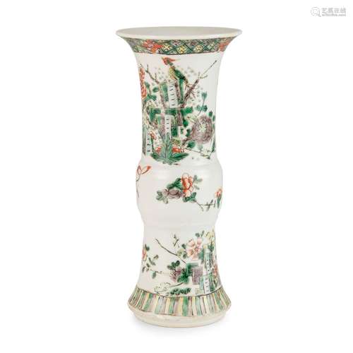 FAMILLE VERTE 'GU' VASE QING DYNASTY, 19TH CENTURY