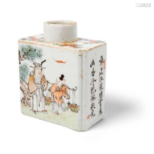 QIANJIANG ENAMELLED TEA CANISTER LATE QING DYNASTY TO REPUBL...