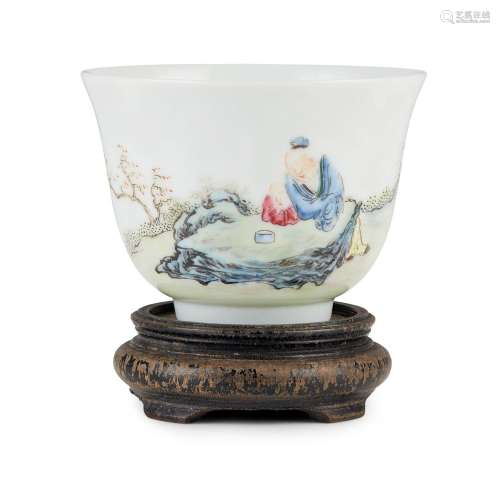 FAMILLE ROSE 'FIGURAL' WINE CUP YONGZHENG MARK