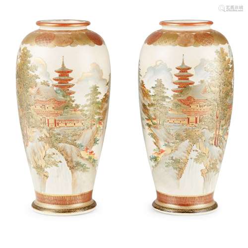 PAIR OF SATSUMA VASES MEIJI PERIOD