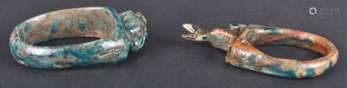TWO 19TH CENTURY EGYPTIAN GRAND TOUR FAIENCE BANGLES